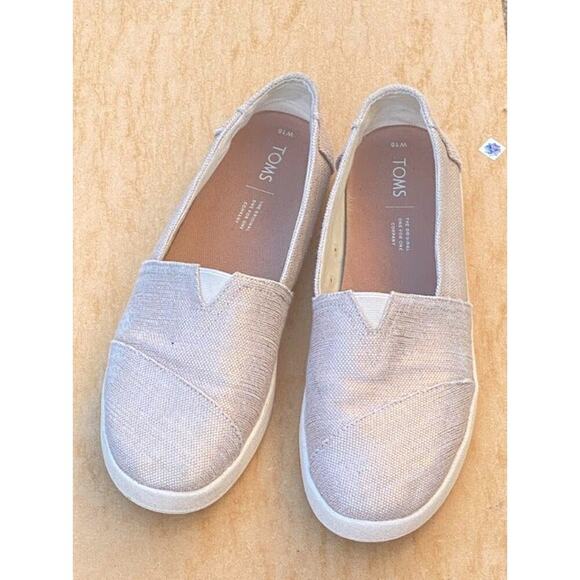 Toms Women's Espadrilles Casual Sparkly Pink US 10 Slip-Ons Comfy Walking Shoes - Picture 1 of 9